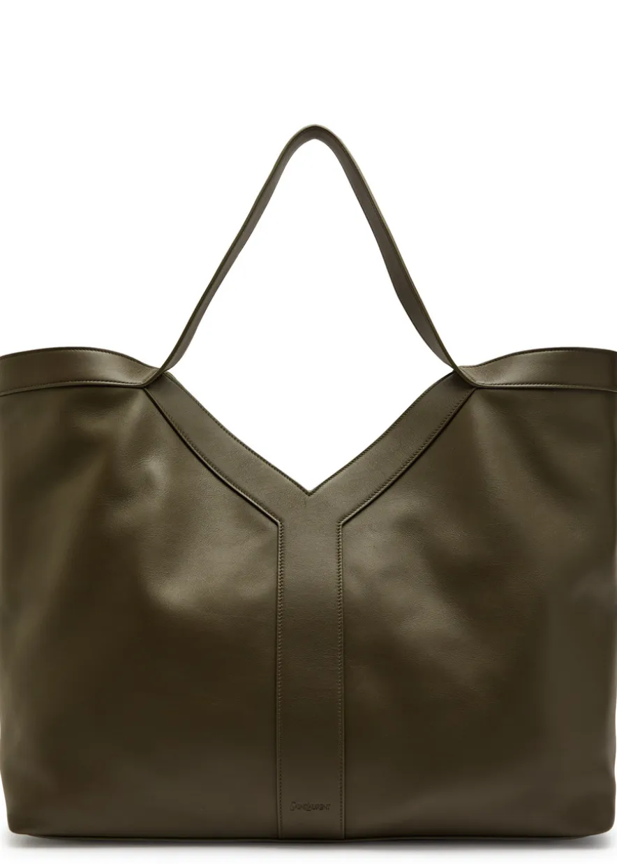 Y leather tote bag