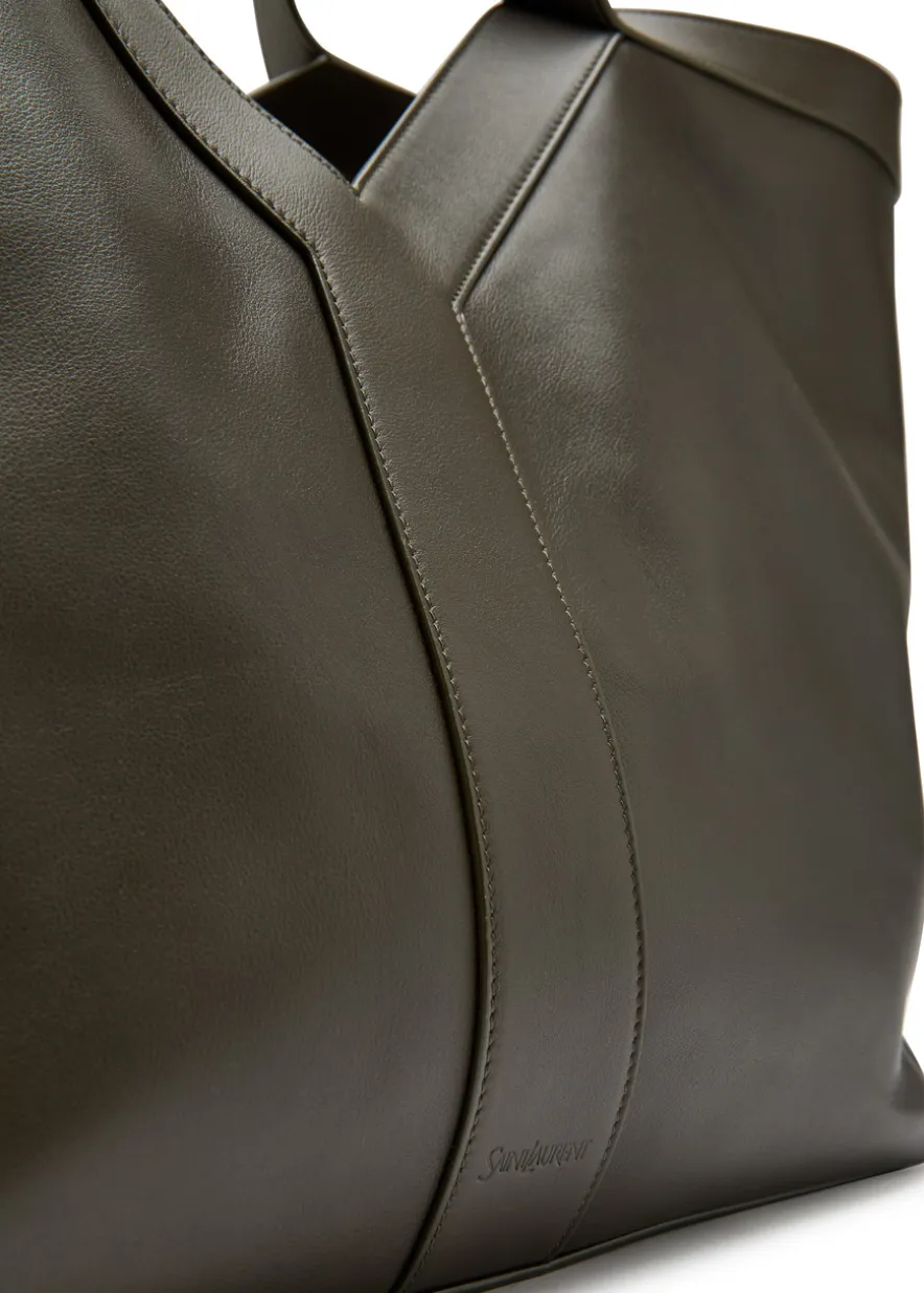Y leather tote bag