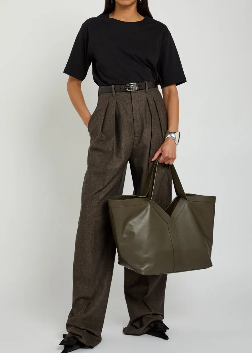 Y leather tote bag