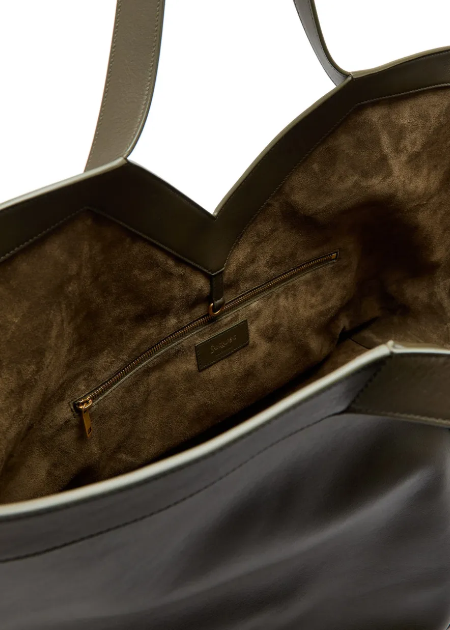 Y leather tote bag