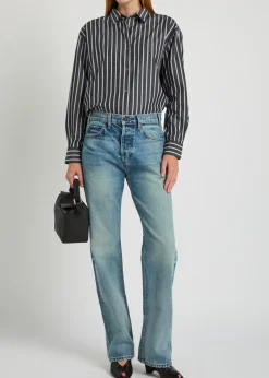 Yorke striped cotton-poplin shirt
