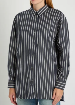 Yorke striped cotton-poplin shirt
