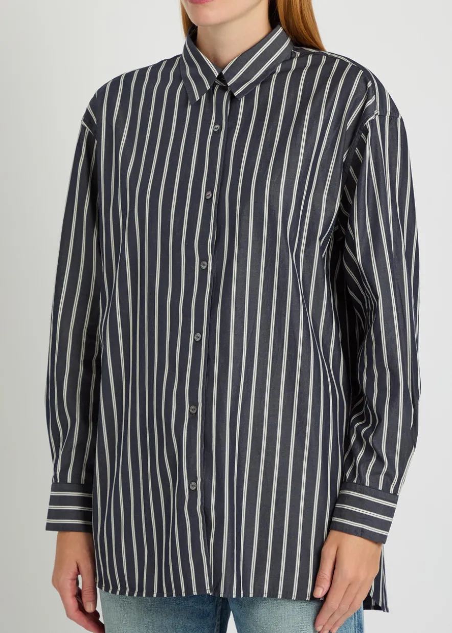 Yorke striped cotton-poplin shirt