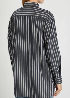 Yorke striped cotton-poplin shirt