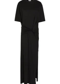 Zanna gathered cotton maxi T-shirt dress