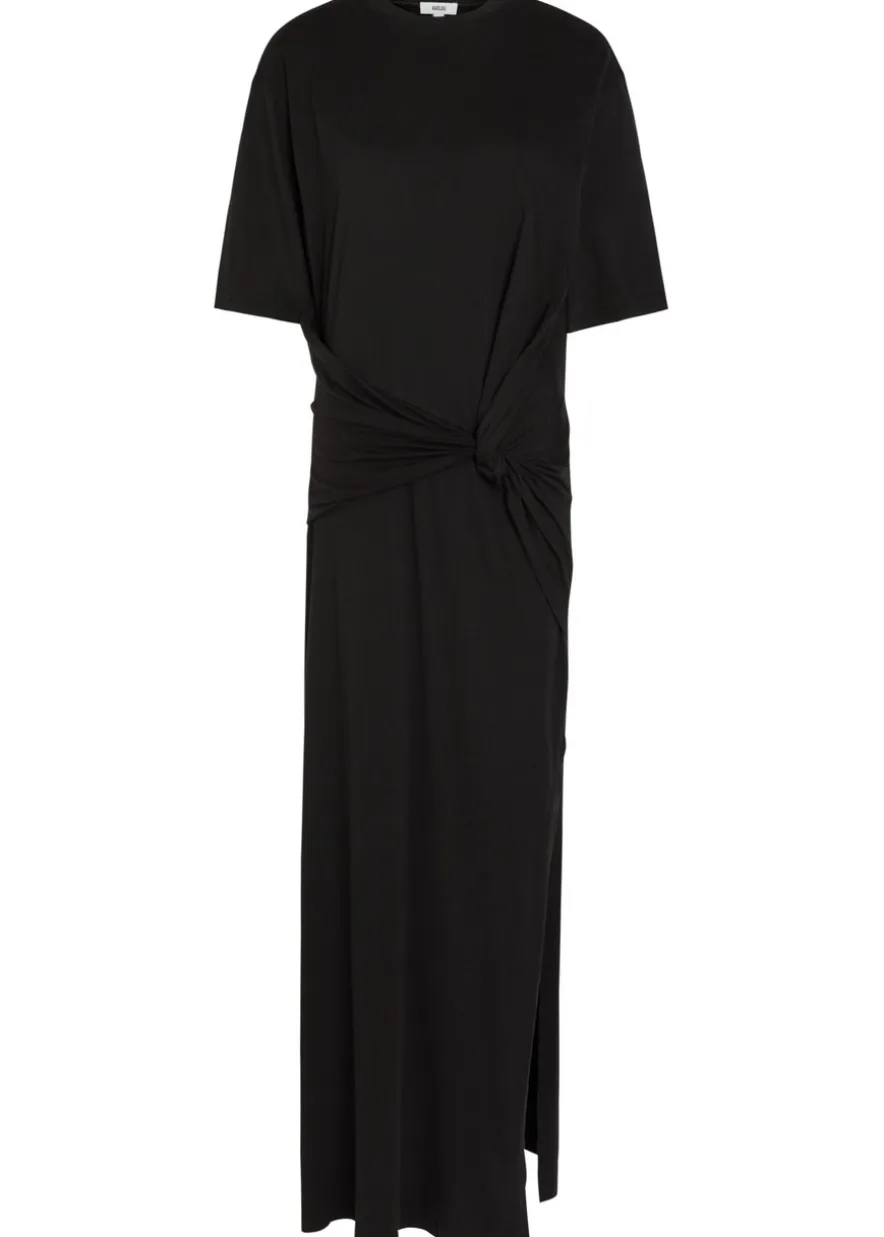 Zanna gathered cotton maxi T-shirt dress