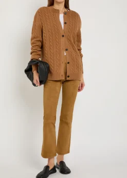 Zaragoza slim bootcut suede trousers