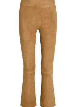 Zaragoza slim bootcut suede trousers