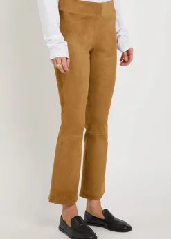 Zaragoza slim bootcut suede trousers