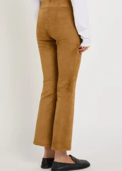 Zaragoza slim bootcut suede trousers