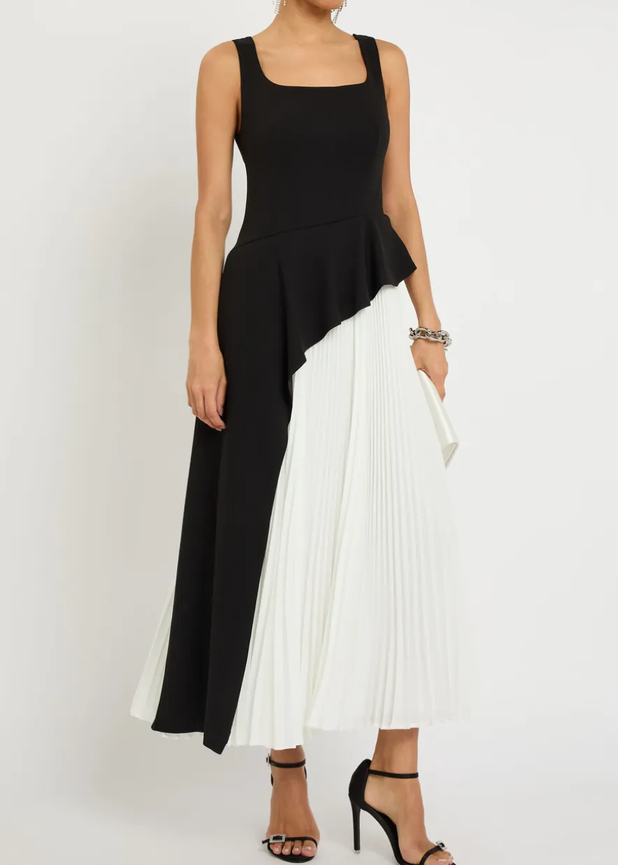 Zayla colour-blocked crepe maxi dress
