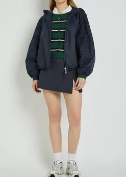 Zelkova embroidered nylon jacket