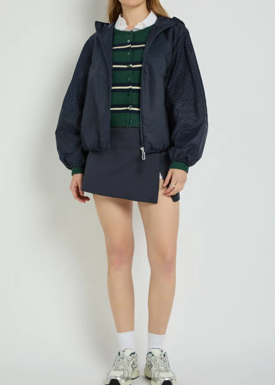 Zelkova embroidered nylon jacket