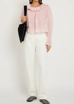 Zelly embroidered cotton-blend blouse