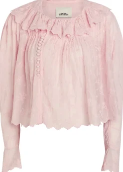 Zelly embroidered cotton-blend blouse