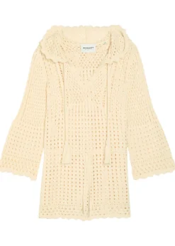 Zelnie hooded crochet-knit mini dress