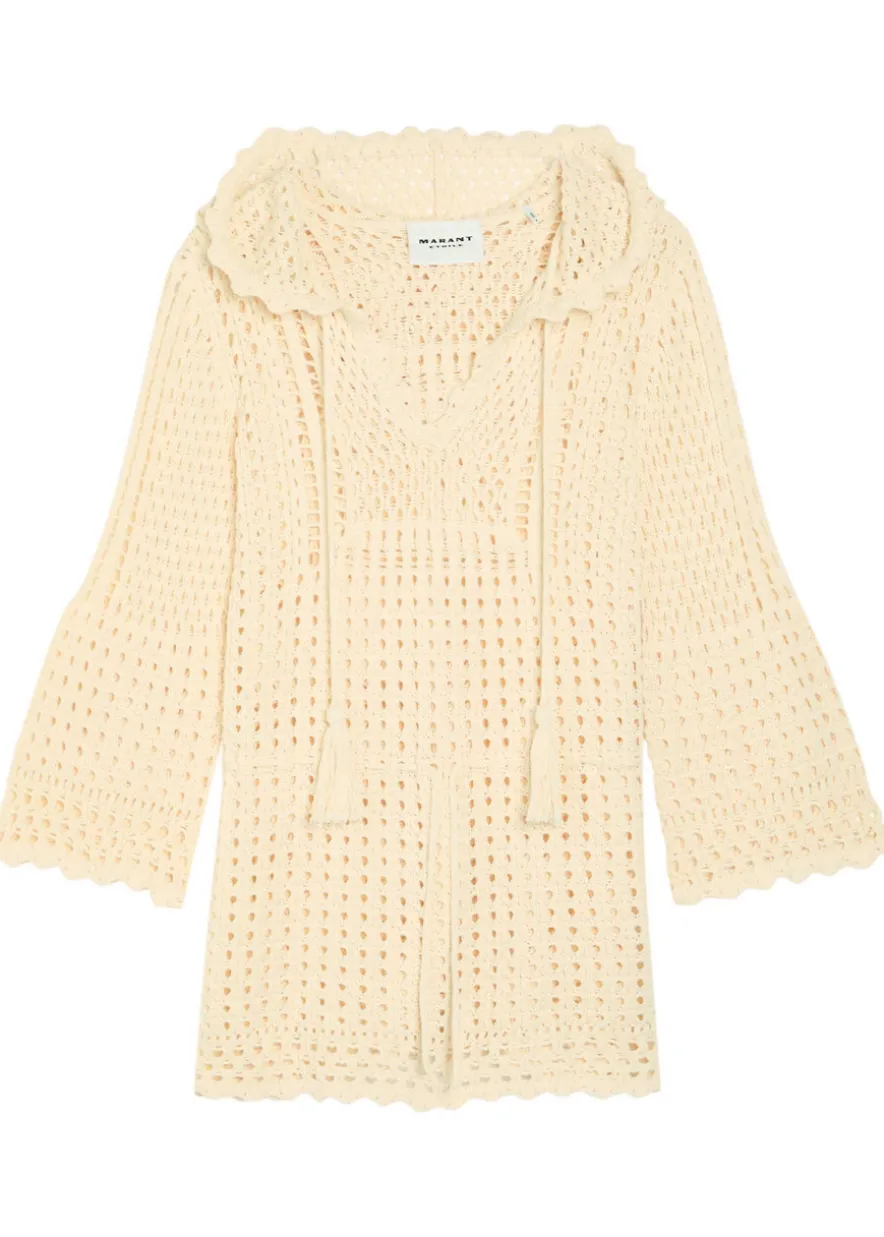 Zelnie hooded crochet-knit mini dress