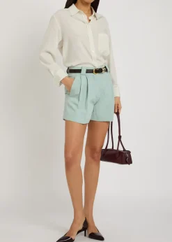 Zenith Selle silk and linen-blend shorts
