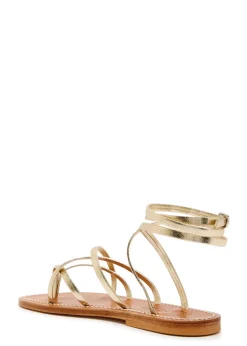 Zenobie cross-over metallic leather sandals