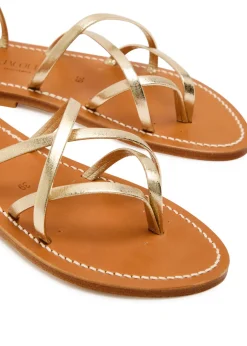 Zenobie cross-over metallic leather sandals