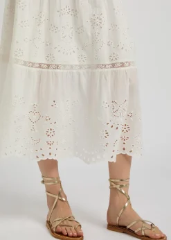Zenobie cross-over metallic leather sandals