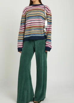 Zephyra wide-leg terry trousers