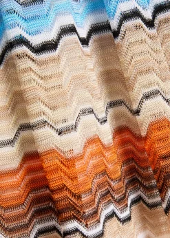 Zigzag fine-knit maxi cover-up dress
