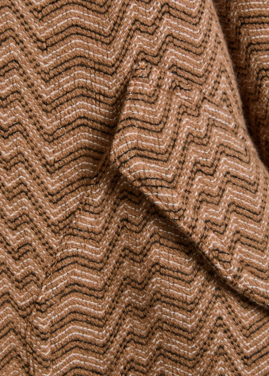 Zigzag wool-blend bomber jacket