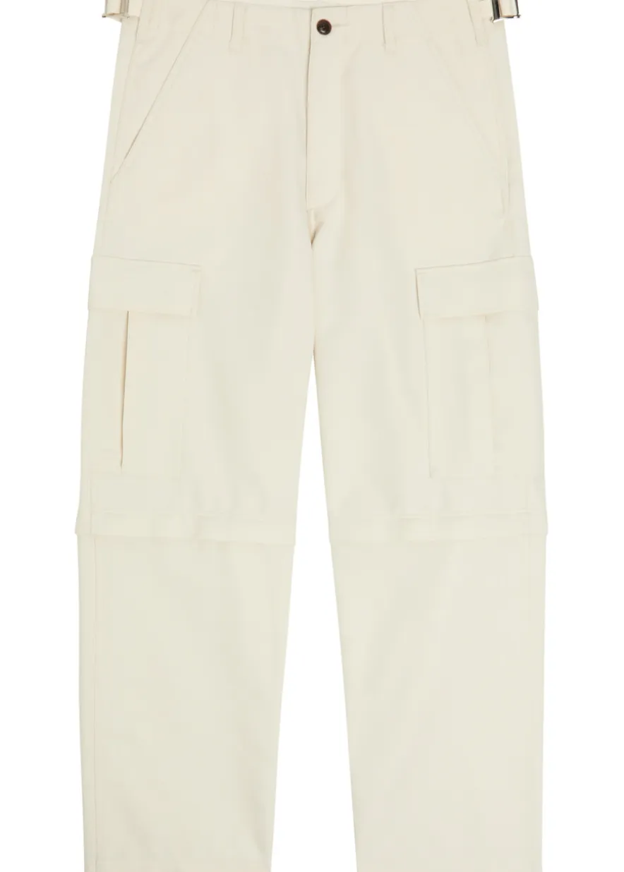 Zip off wool-blend cargo trousers