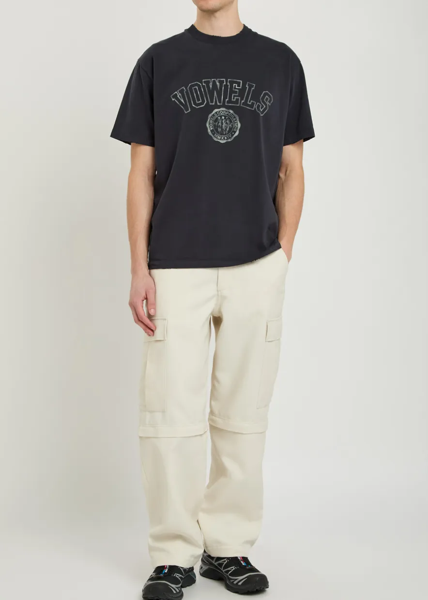 Zip off wool-blend cargo trousers