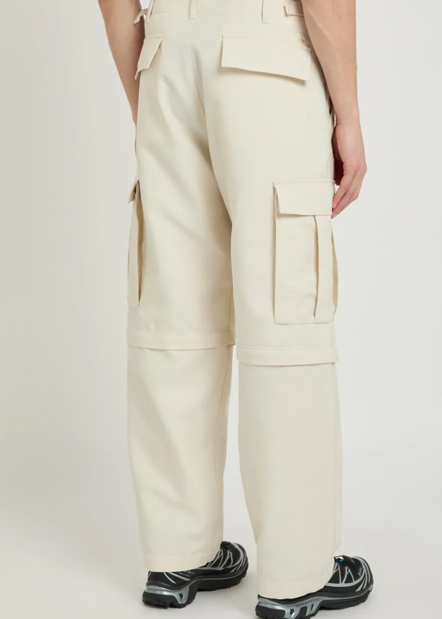 Zip off wool-blend cargo trousers
