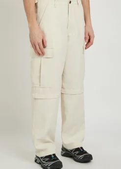 Zip off wool-blend cargo trousers