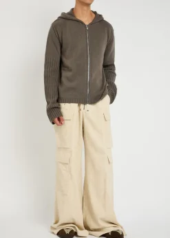 Zipped hooded cashmere jumper