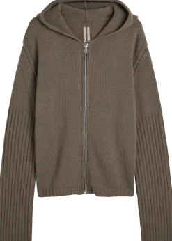 Zipped hooded cashmere jumper