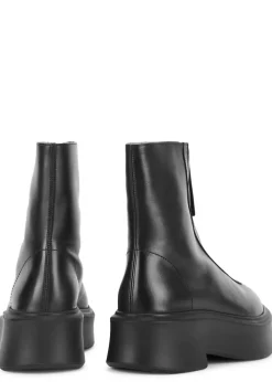 Zipped 1 leather flatform ankle boots