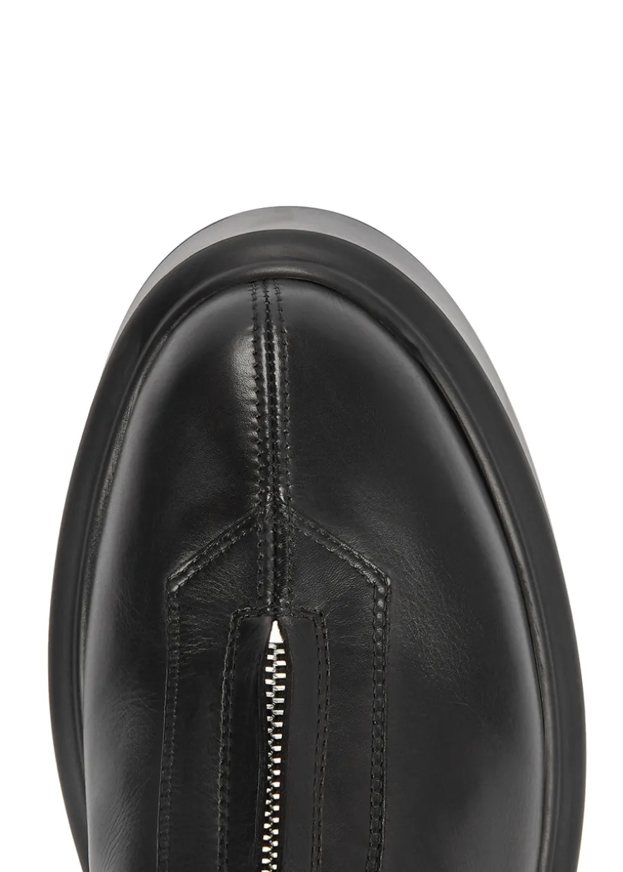 Zipped 1 leather flatform ankle boots