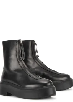 Zipped 1 leather flatform ankle boots