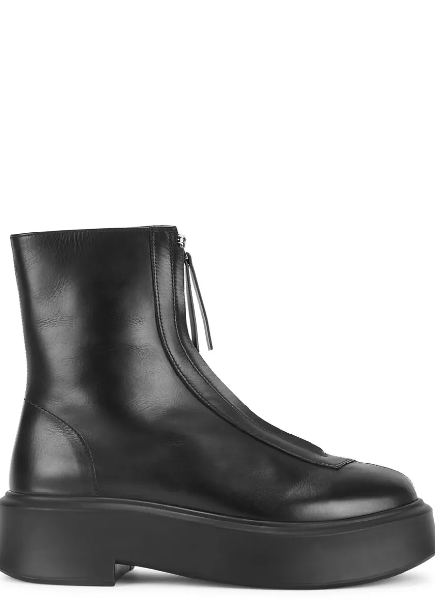 Zipped 1 leather flatform ankle boots