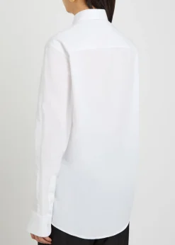 Zipped sleeve cotton-blend shirt