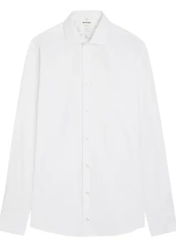 Zipped sleeve cotton-blend shirt