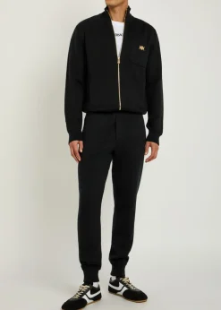 Zip-through cotton and cashmere-blend jumper