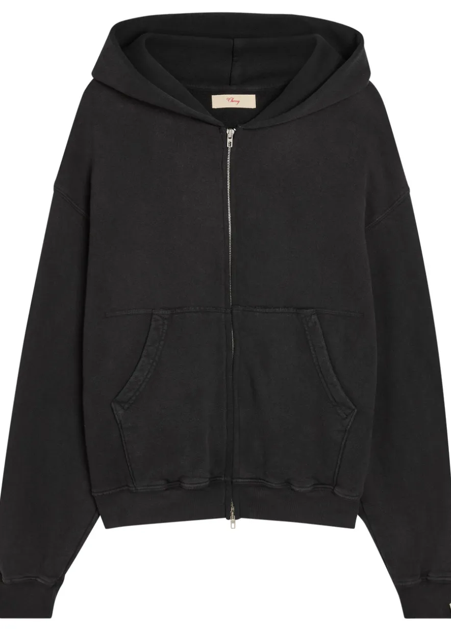 Zip-up cotton sweatshirt