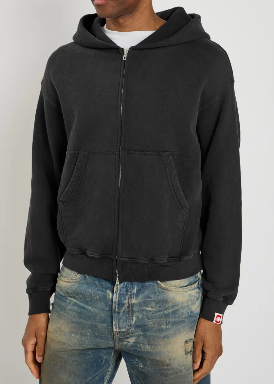 Zip-up cotton sweatshirt