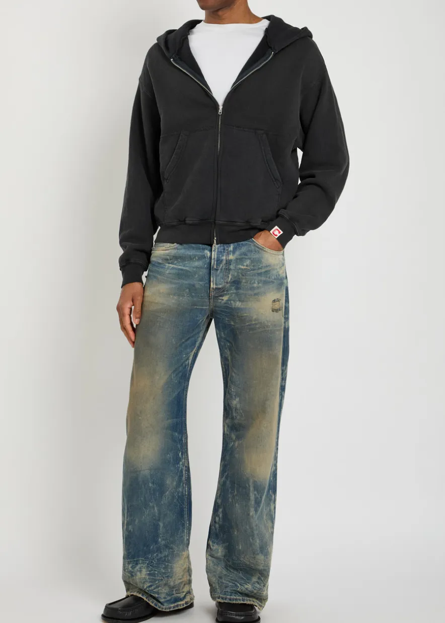 Zip-up cotton sweatshirt