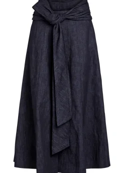 Zivan cotton and linen-blend midi skirt