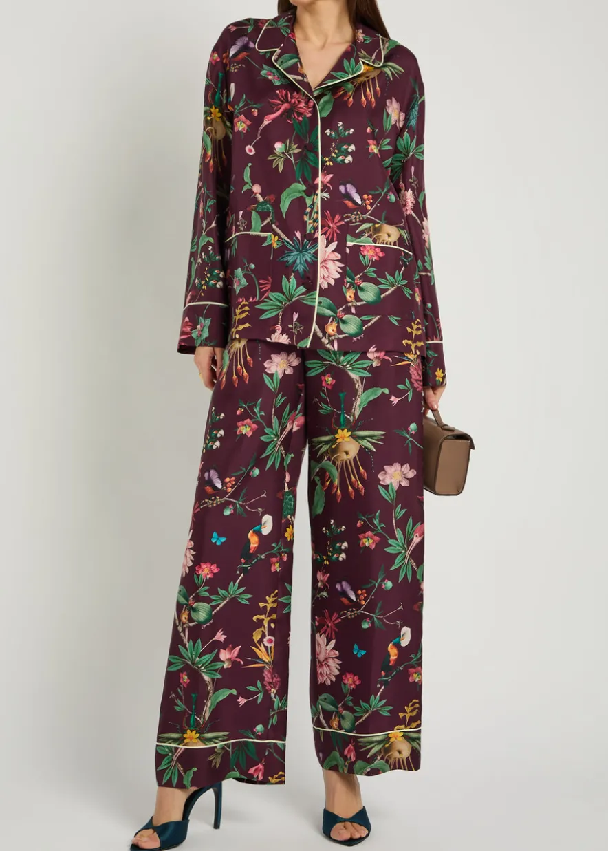 Zooflora printed silk-twill shirt