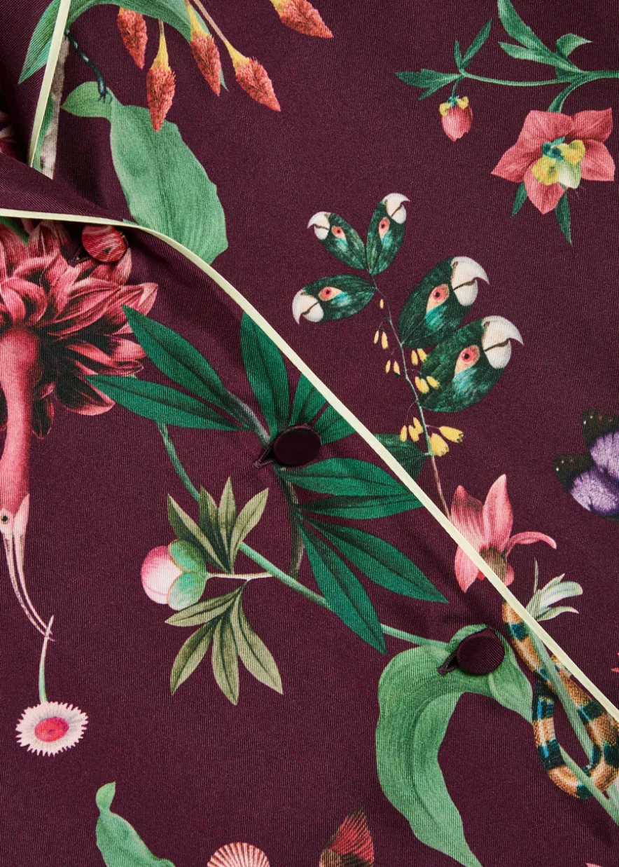 Zooflora printed silk-twill shirt