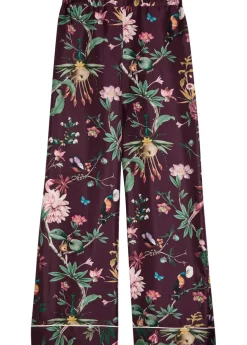 Zooflora printed silk-twill trousers