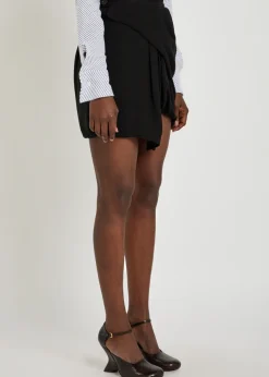 Zora crepe mini wrap skirt