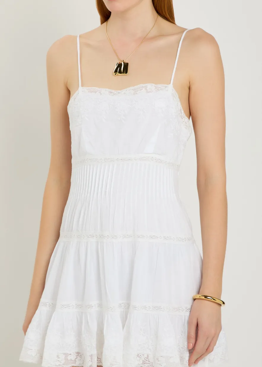 Zuri embroidered cotton mini dress